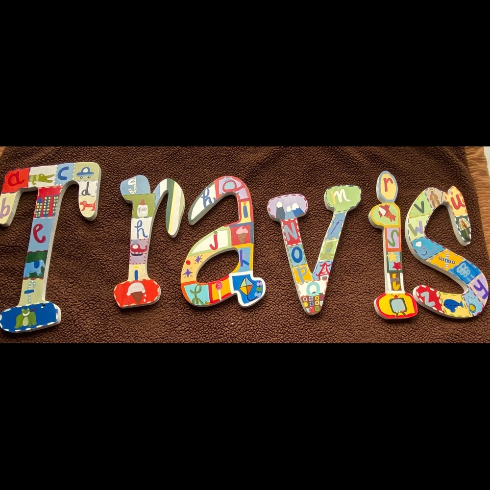 Custom Painted Travis wooden letters